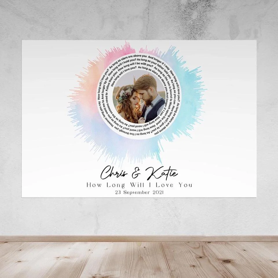 Custom Sound Wave Photo And Message Custom Canvas Poster Anniversary Gift For Couples - Image 39