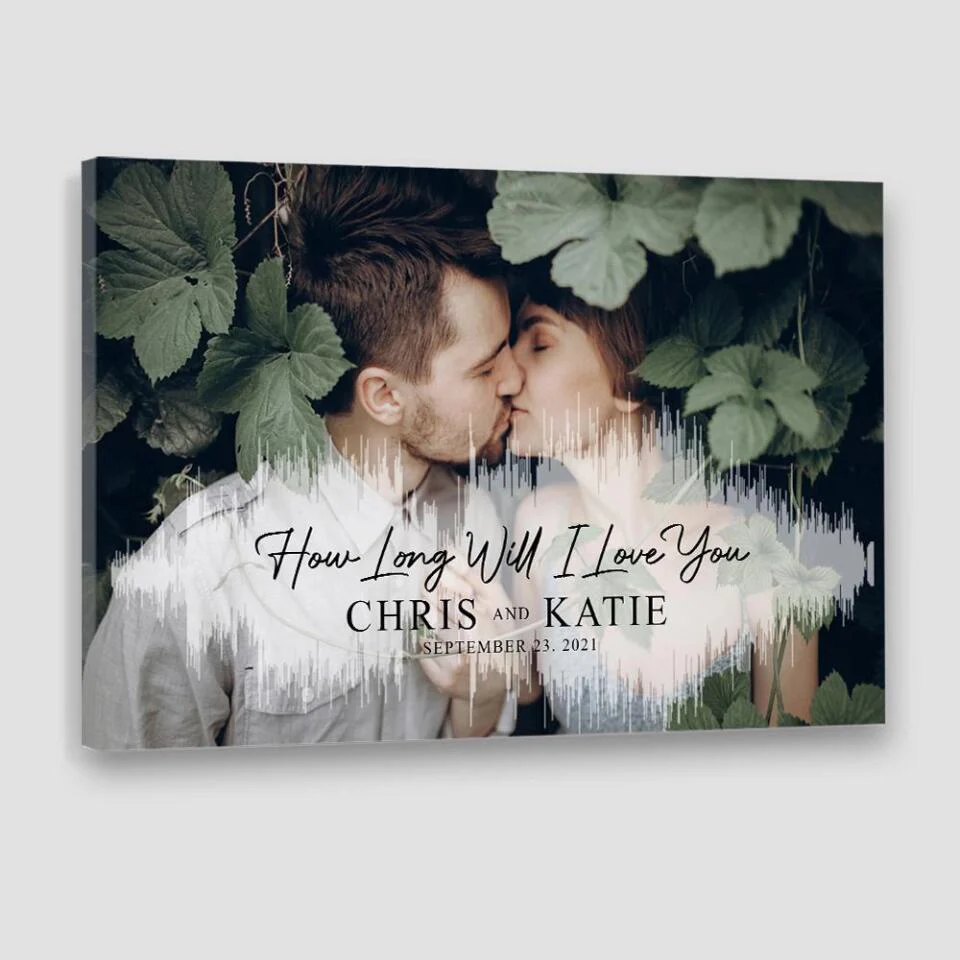 Custom Sound Wave Photo And Message Custom Canvas Poster Anniversary Gift For Couples - Image 4