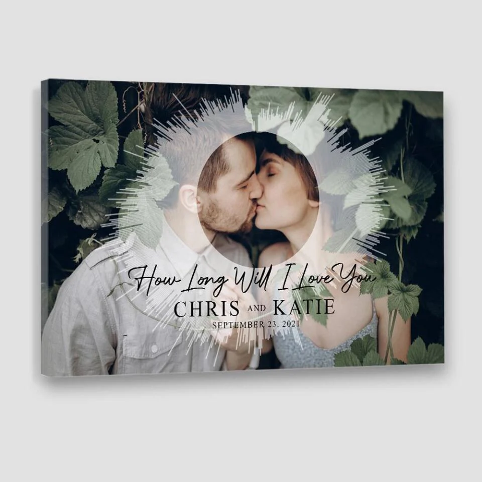 Custom Sound Wave Photo And Message Custom Canvas Poster Anniversary Gift For Couples - Image 5