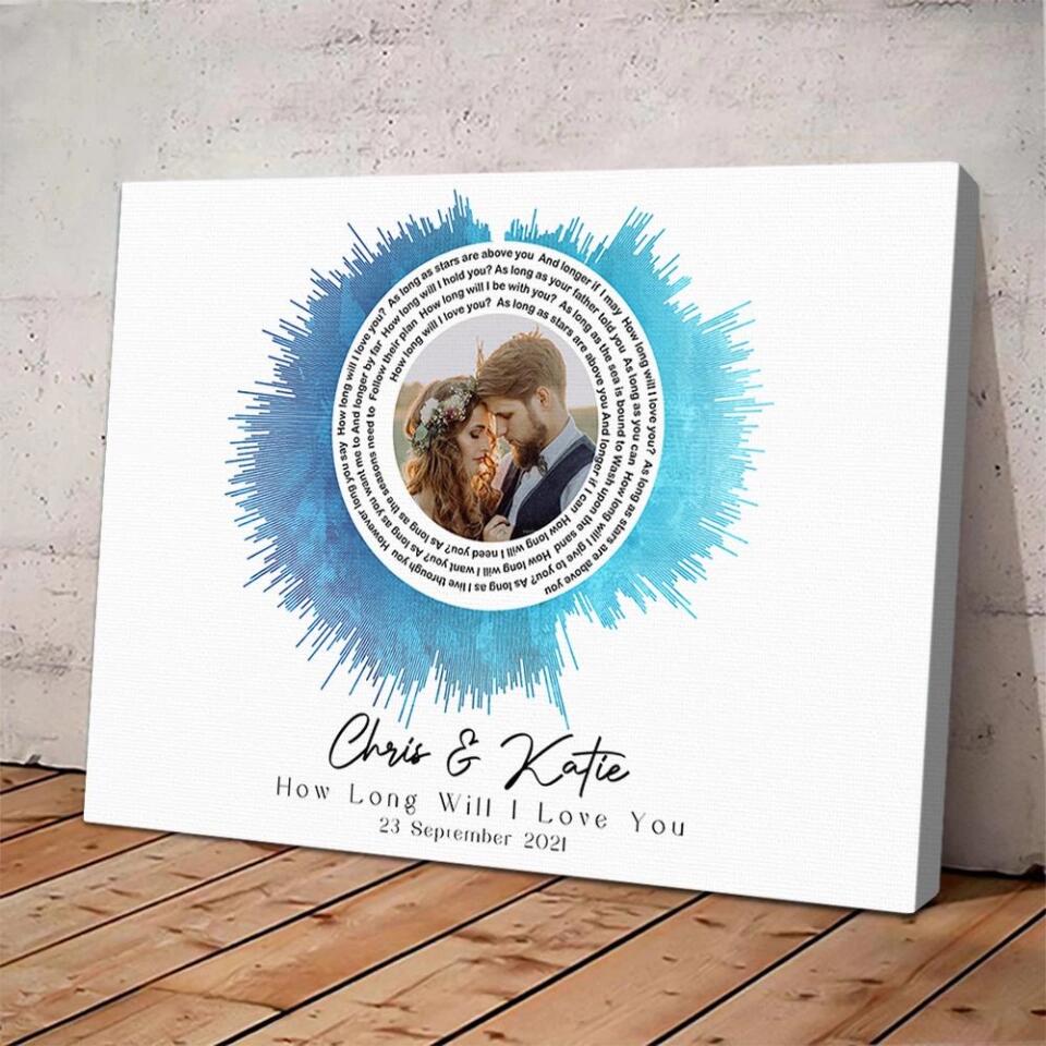 Custom Sound Wave Photo And Message Custom Canvas Poster Anniversary Gift For Couples - Image 9