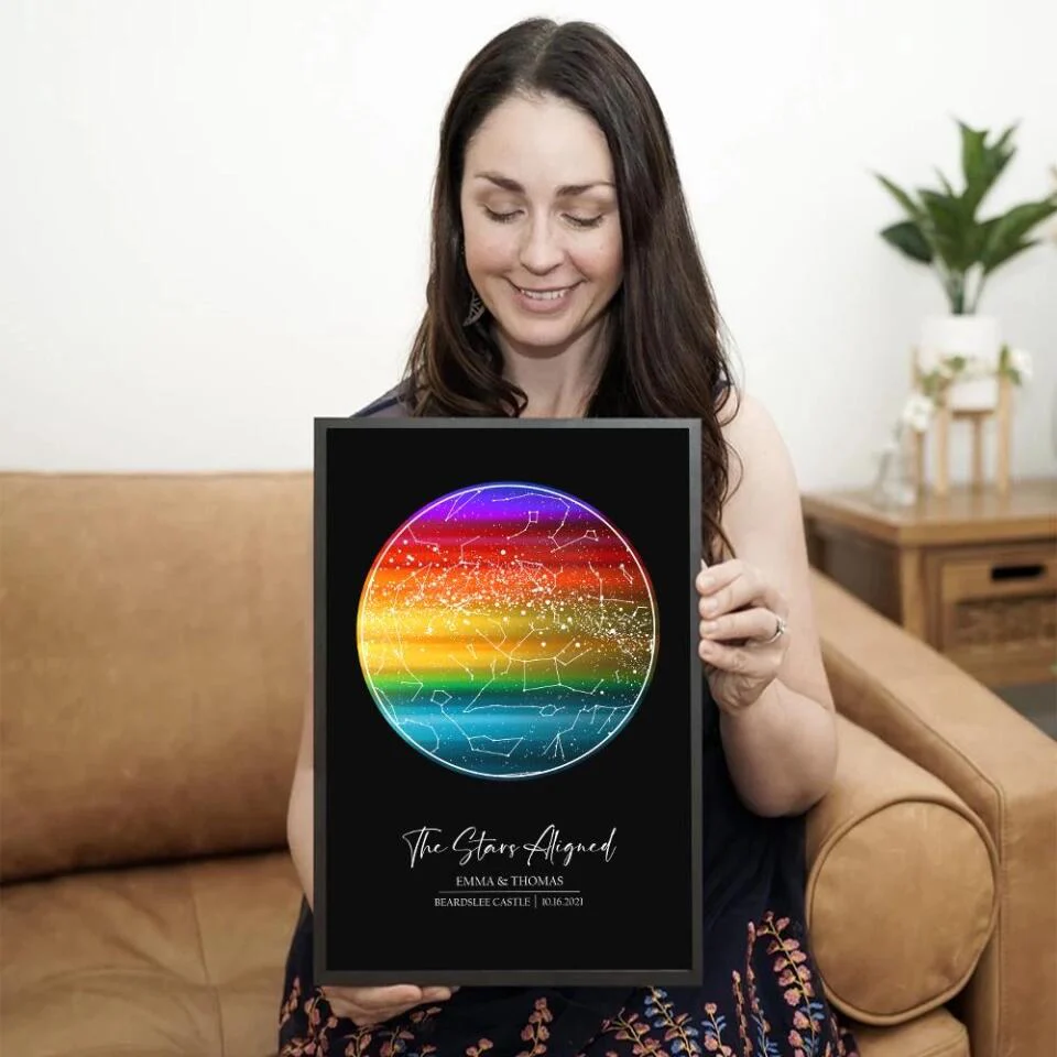 Custom Star Map LGBT Night Sky Custom Canvas Poster Anniversary Gift For Couples - Image 17