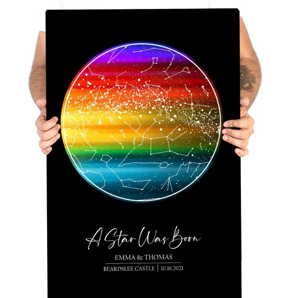 Custom Star Map LGBT Night Sky Custom Canvas Poster Anniversary Gift For Couples - Image 22