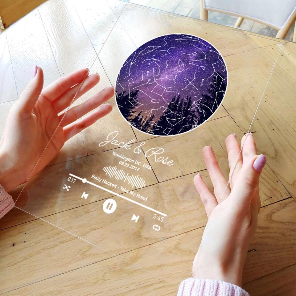Personalized Valentine Gifts - Custom Star Map With Favorite Song Personalized Acrylic Plaque - Image 11