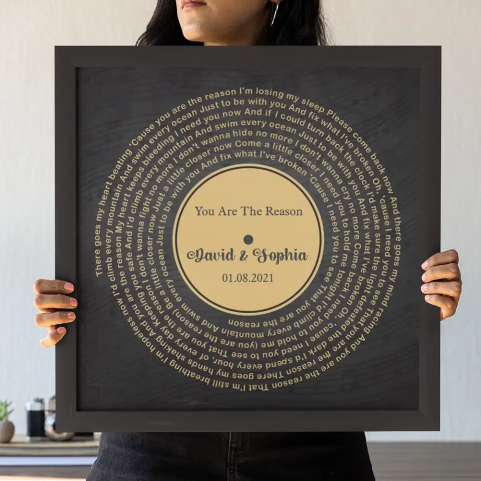 Personalized Valentine Gifts - Custom Vinyl Record - Personalized Song Lyrics - Wall Art, Canvas/Poster - Wedding, Anniversary Gift For Couples - Image 11