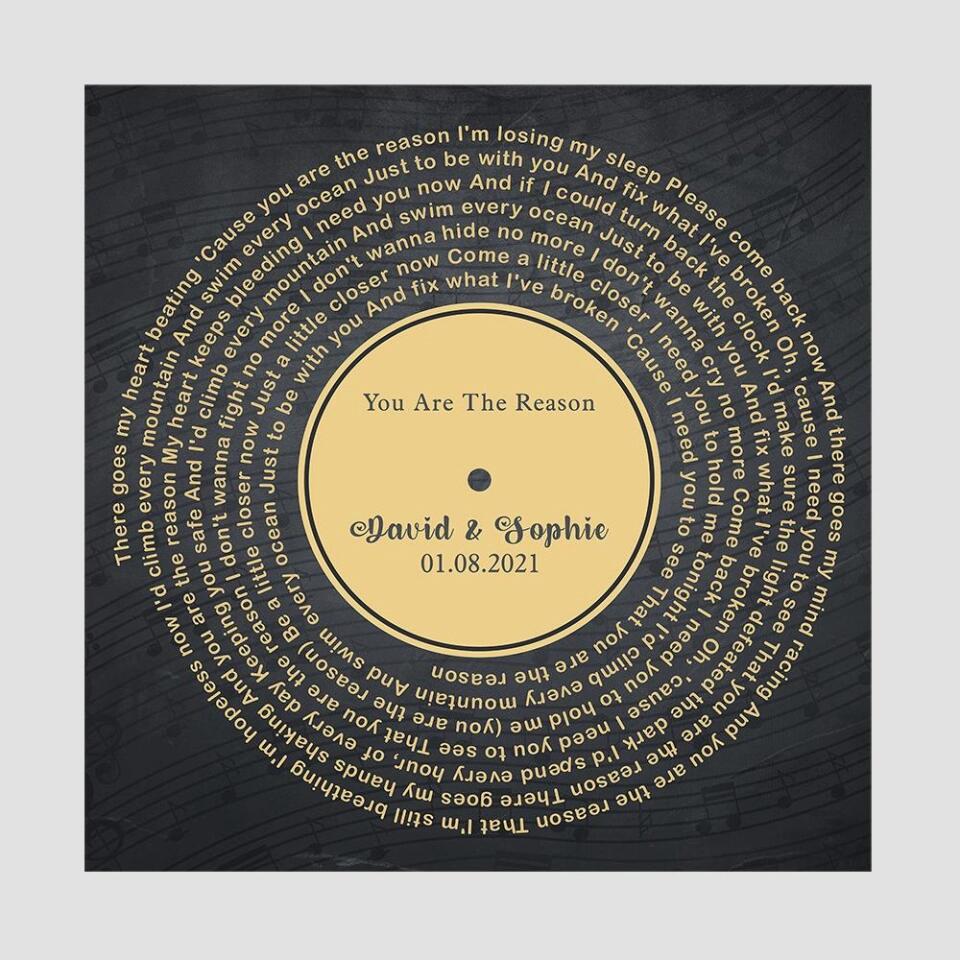 Personalized Valentine Gifts - Custom Vinyl Record - Personalized Song Lyrics - Wall Art, Canvas/Poster - Wedding, Anniversary Gift For Couples - Image 9
