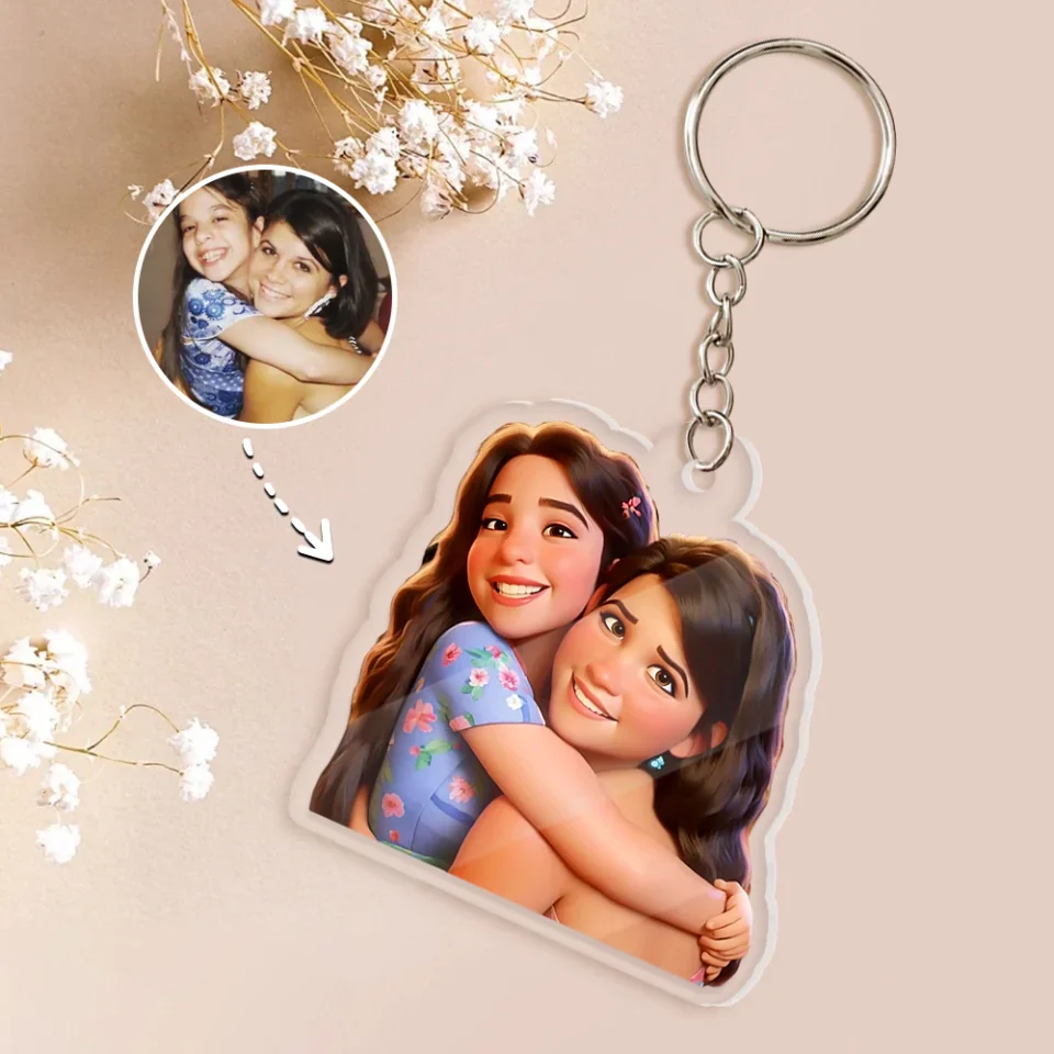 Personalized Valentine Gifts - Customized Cartoon Portrait - Personalized Portrait Keychain - Gift For Couple Friends - Image 3