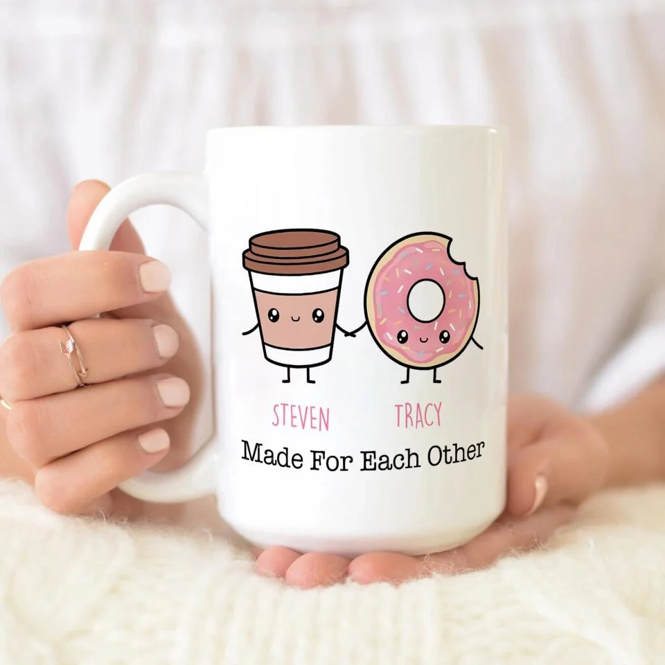 Personalized Valentine Gifts - Cute Food Couple - Avocado Cake Coffee Milk Couples - Personalized Mug - Anniversary Valentine Gift for Couple - Image 18