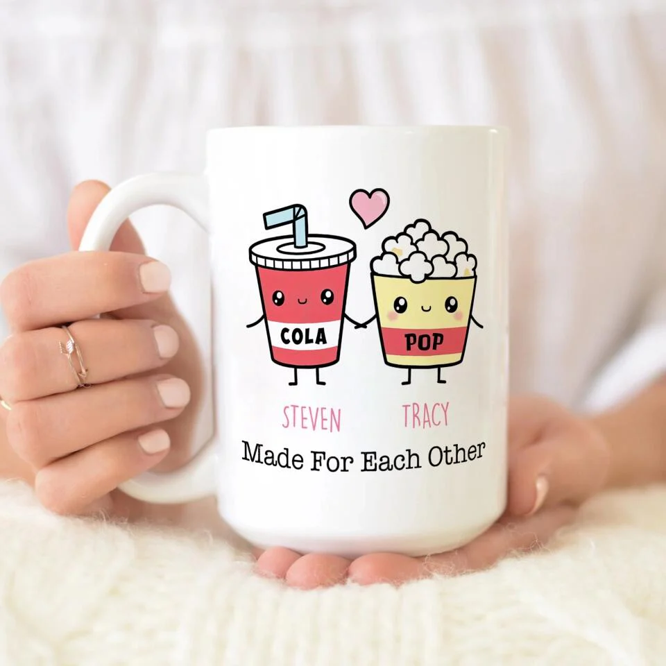 Personalized Valentine Gifts - Cute Food Couple - Avocado Cake Coffee Milk Couples - Personalized Mug - Anniversary Valentine Gift for Couple - Image 19