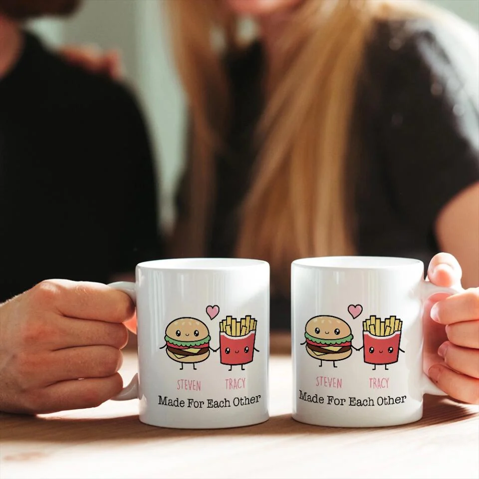 Personalized Valentine Gifts - Cute Food Couple - Avocado Cake Coffee Milk Couples - Personalized Mug - Anniversary Valentine Gift for Couple - Image 4