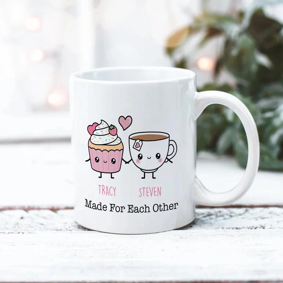 Personalized Valentine Gifts - Cute Food Couple - Avocado Cake Coffee Milk Couples - Personalized Mug - Anniversary Valentine Gift for Couple - Image 8