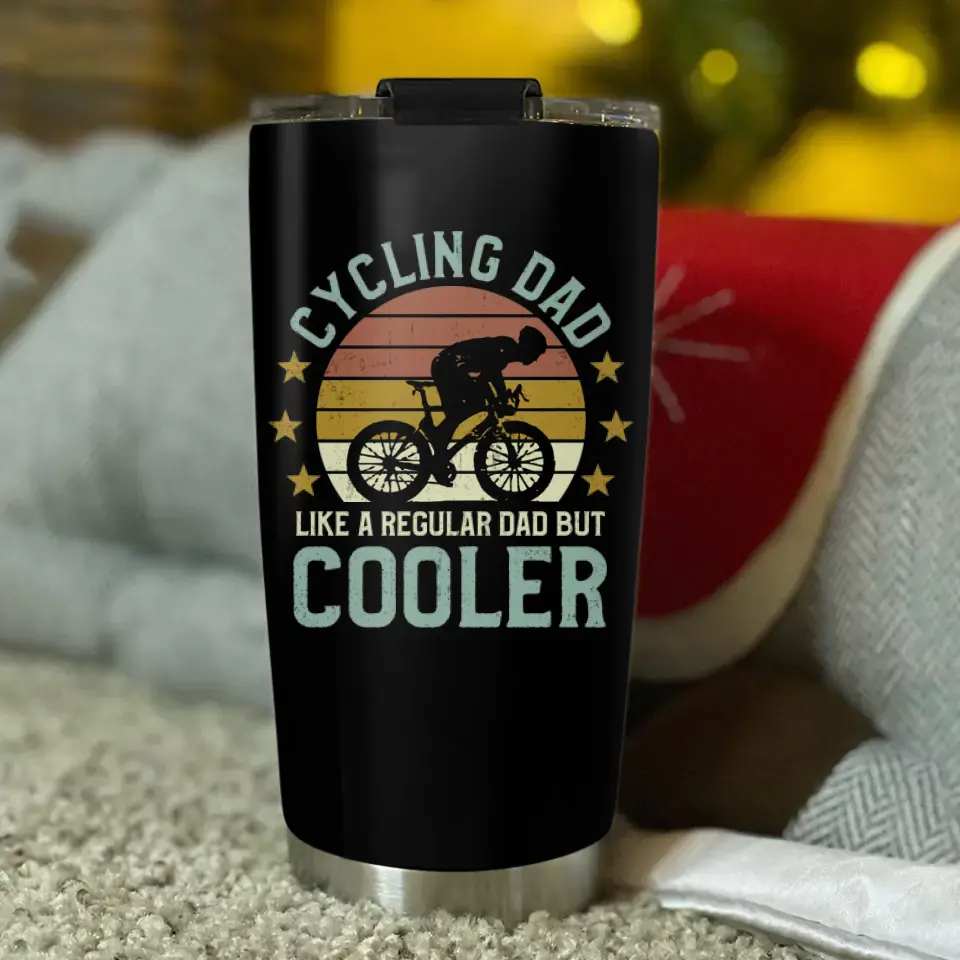 Cycling Dad Like A Regular Dad But Cooler Personalized Tumbler Gift for Cycling Dad - Image 3