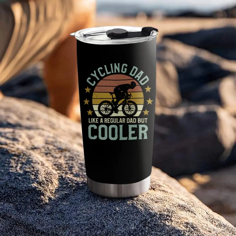 Cycling Dad Like A Regular Dad But Cooler Personalized Tumbler Gift for Cycling Dad - Image 4