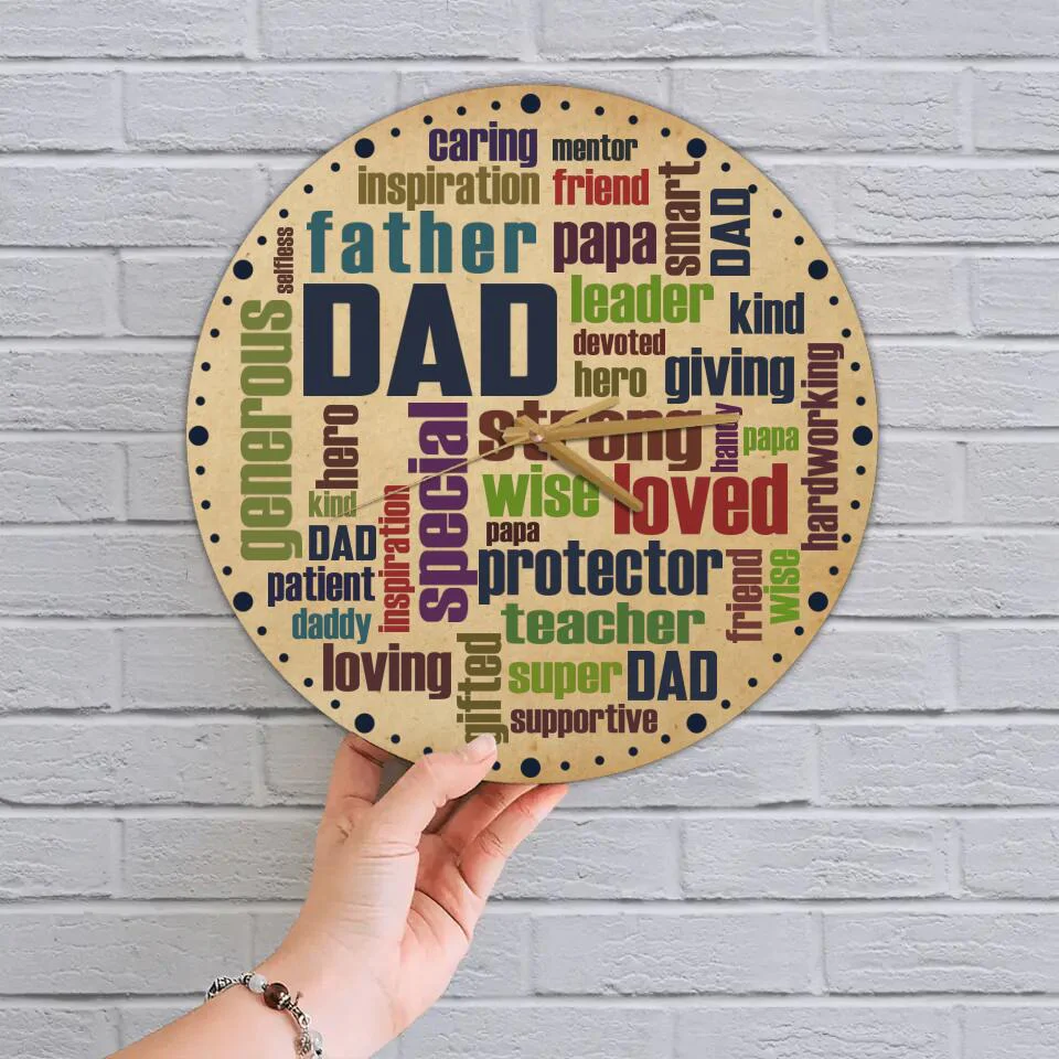 Dad Description Characters - Wall Clock Wall Art Home Decor - Best Gifts For Dad On Father's day Birthdays - 212IHPLNWC616 - Image 5