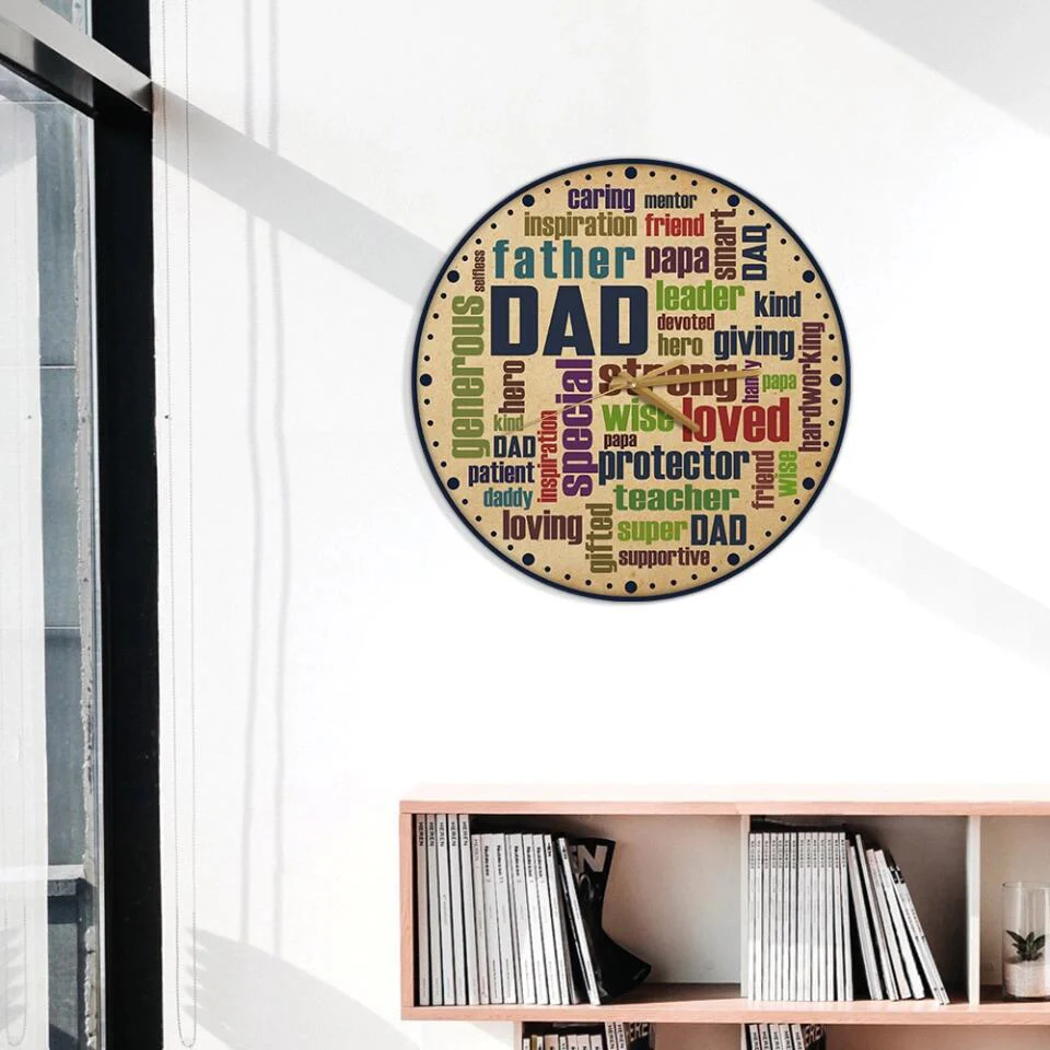 Dad Description Characters - Wall Clock Wall Art Home Decor - Best Gifts For Dad On Father's day Birthdays - 212IHPLNWC616 - Image 6