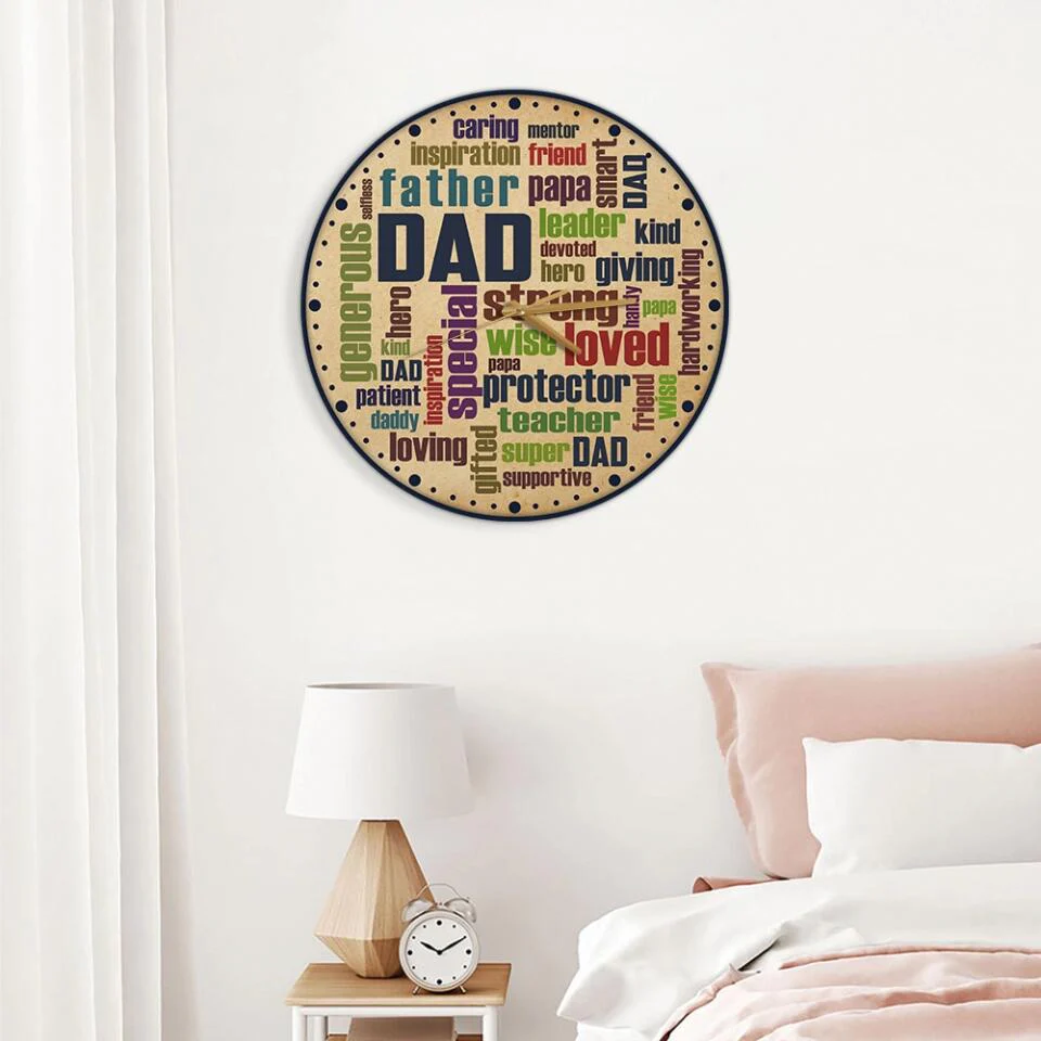 Dad Description Characters - Wall Clock Wall Art Home Decor - Best Gifts For Dad On Father's day Birthdays - 212IHPLNWC616 - Image 7