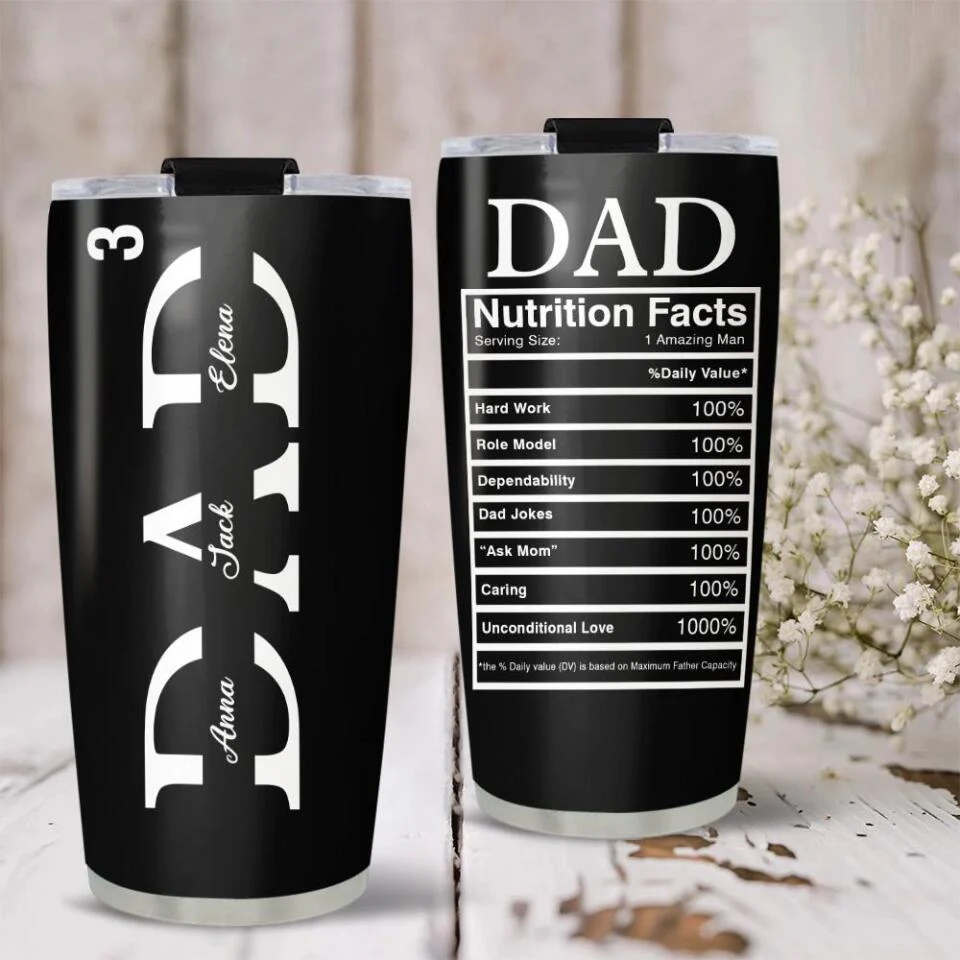 Dad Nutrition Facts Personalized Tumbler - Image 3