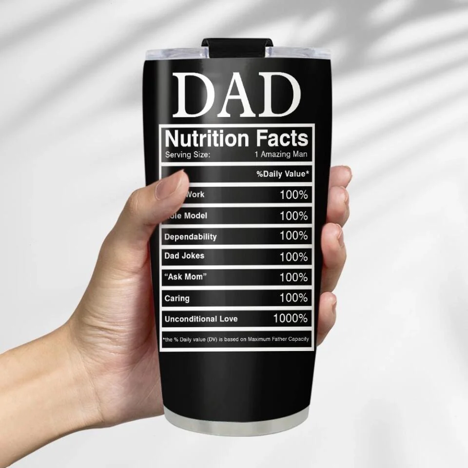 Dad Nutrition Facts Personalized Tumbler - Image 5