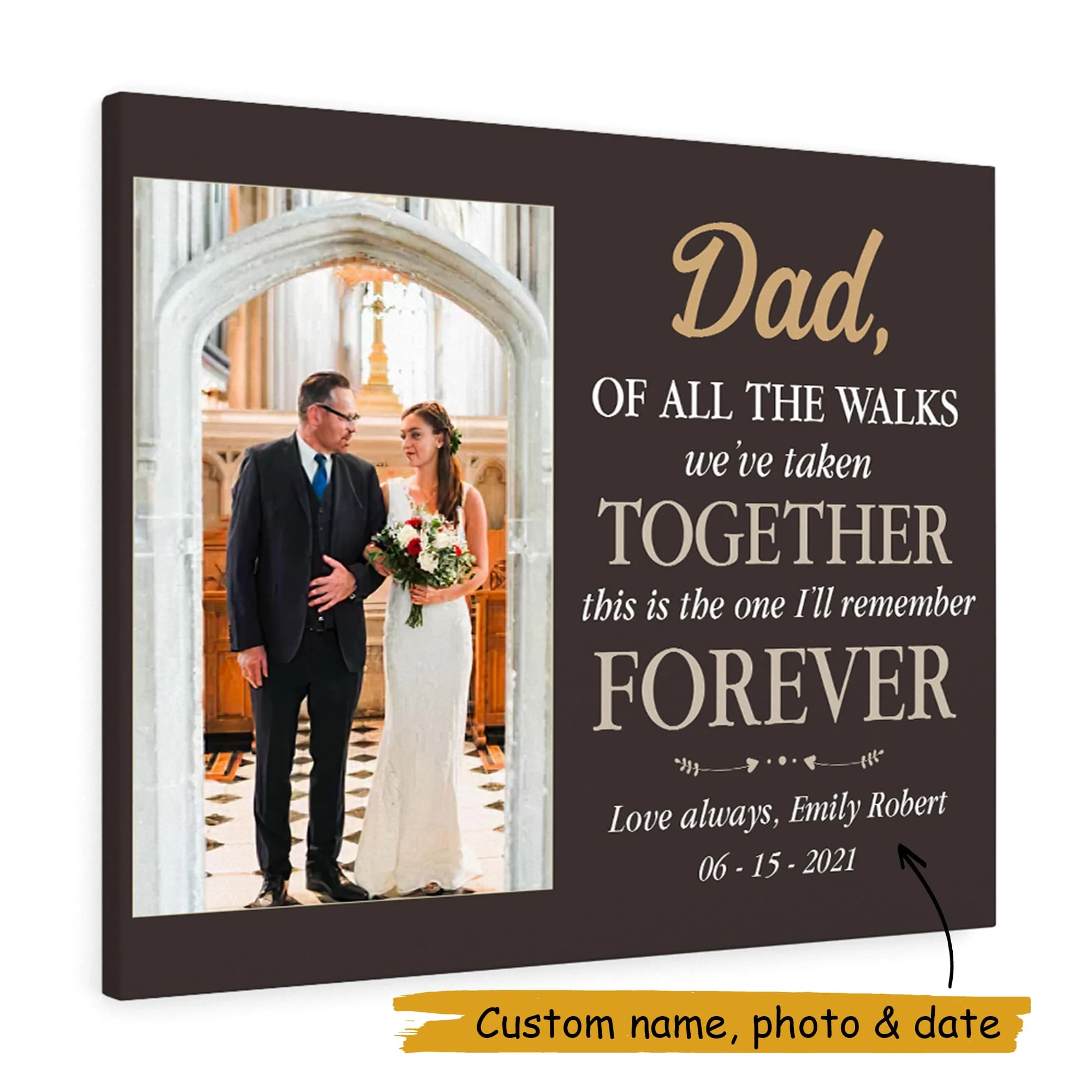 Dad Of All The Walks We've Taken Personalized Canvas - Image 3
