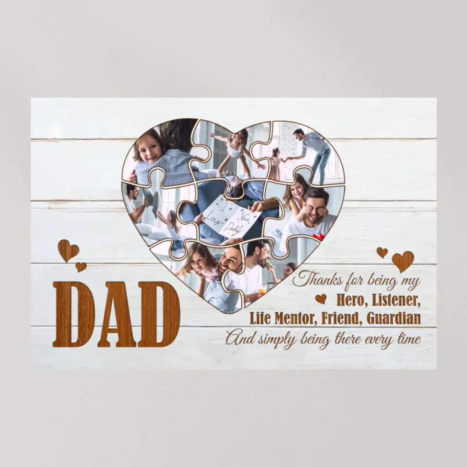 Dad Thanks For Being My Hero - Custom Canvas Poster - Father's Day Gifts - Image 10