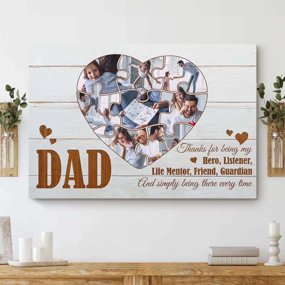 Dad Thanks For Being My Hero - Custom Canvas Poster - Father's Day Gifts - Image 12
