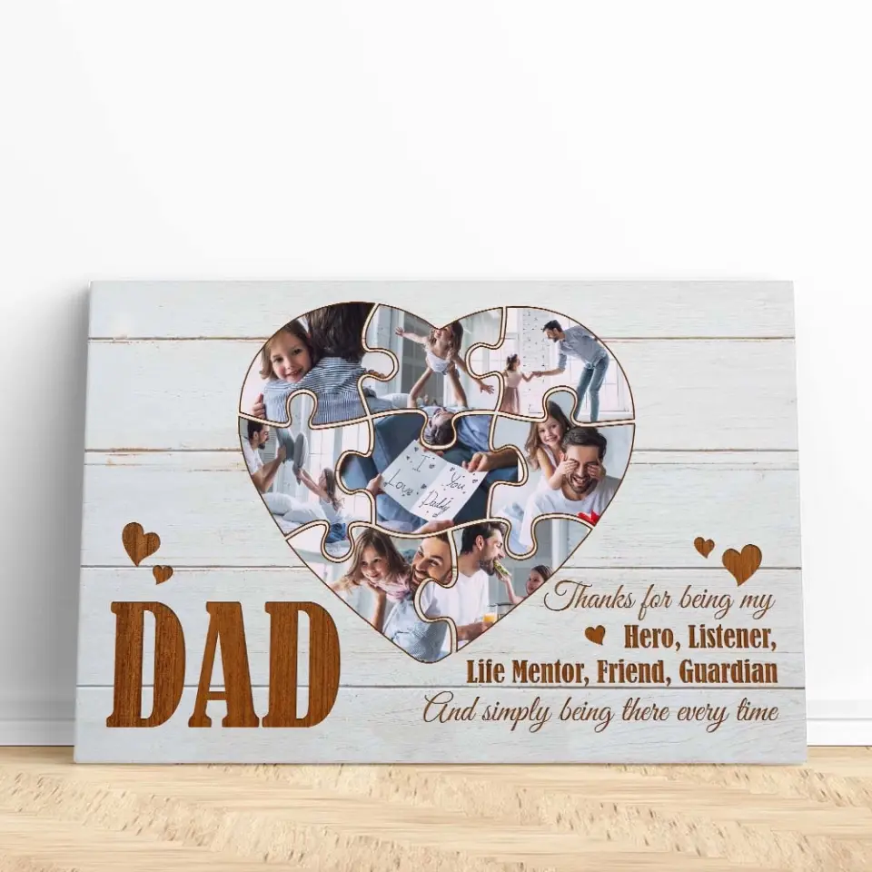 Dad Thanks For Being My Hero - Custom Canvas Poster - Father's Day Gifts - Image 4
