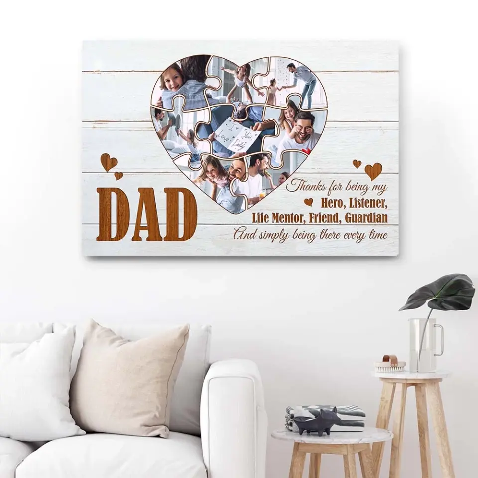 Dad Thanks For Being My Hero - Custom Canvas Poster - Father's Day Gifts - Image 5