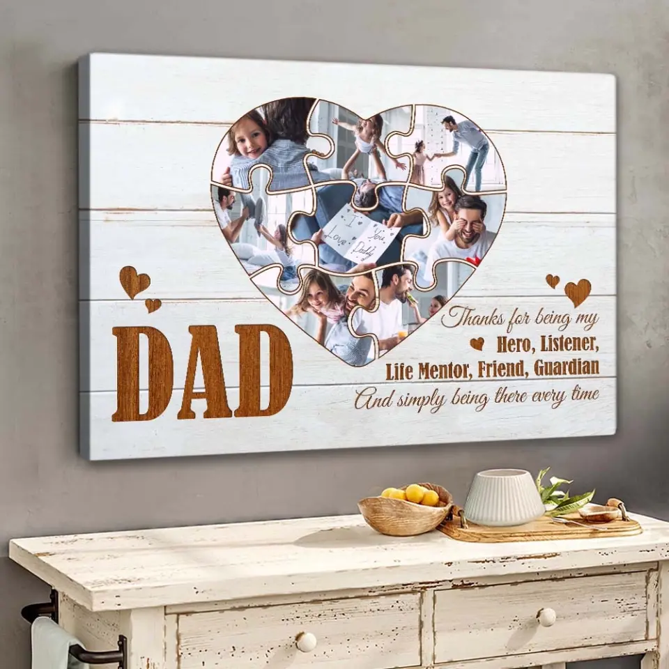 Dad Thanks For Being My Hero - Custom Canvas Poster - Father's Day Gifts - Image 6