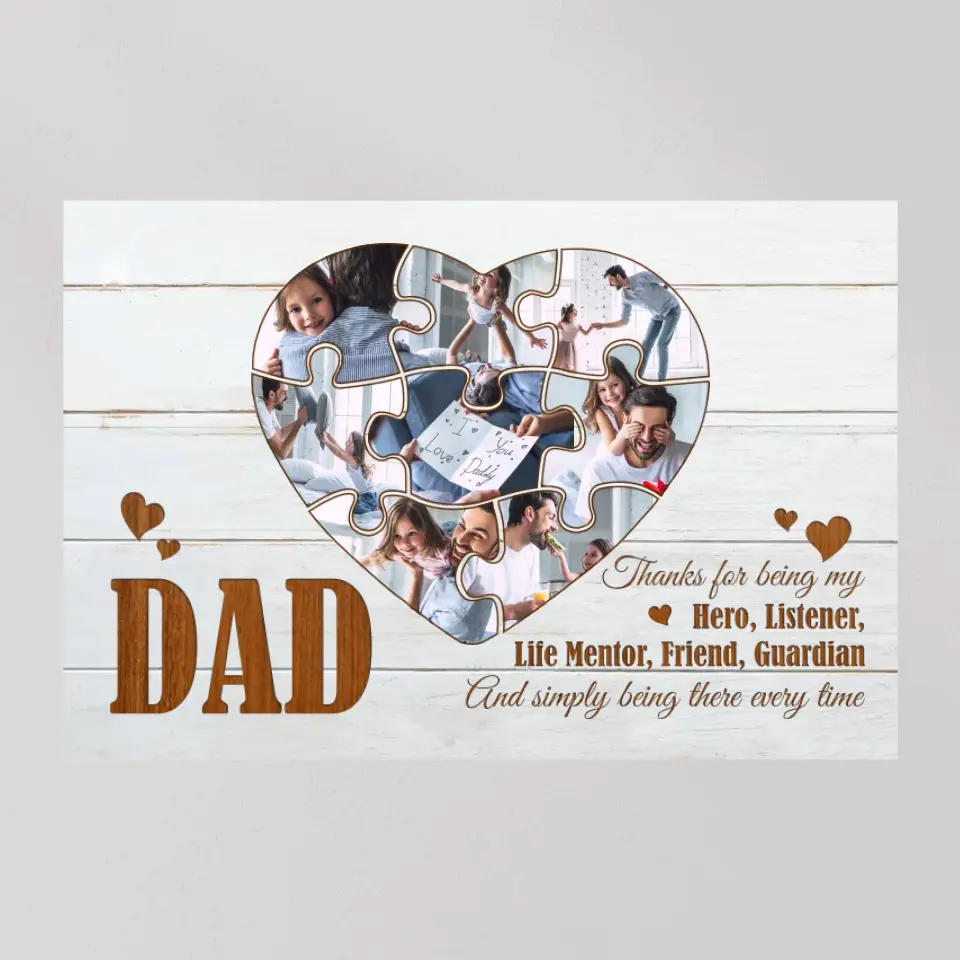 Dad Thanks For Being My Hero - Custom Canvas Poster - Father's Day Gifts - Image 9