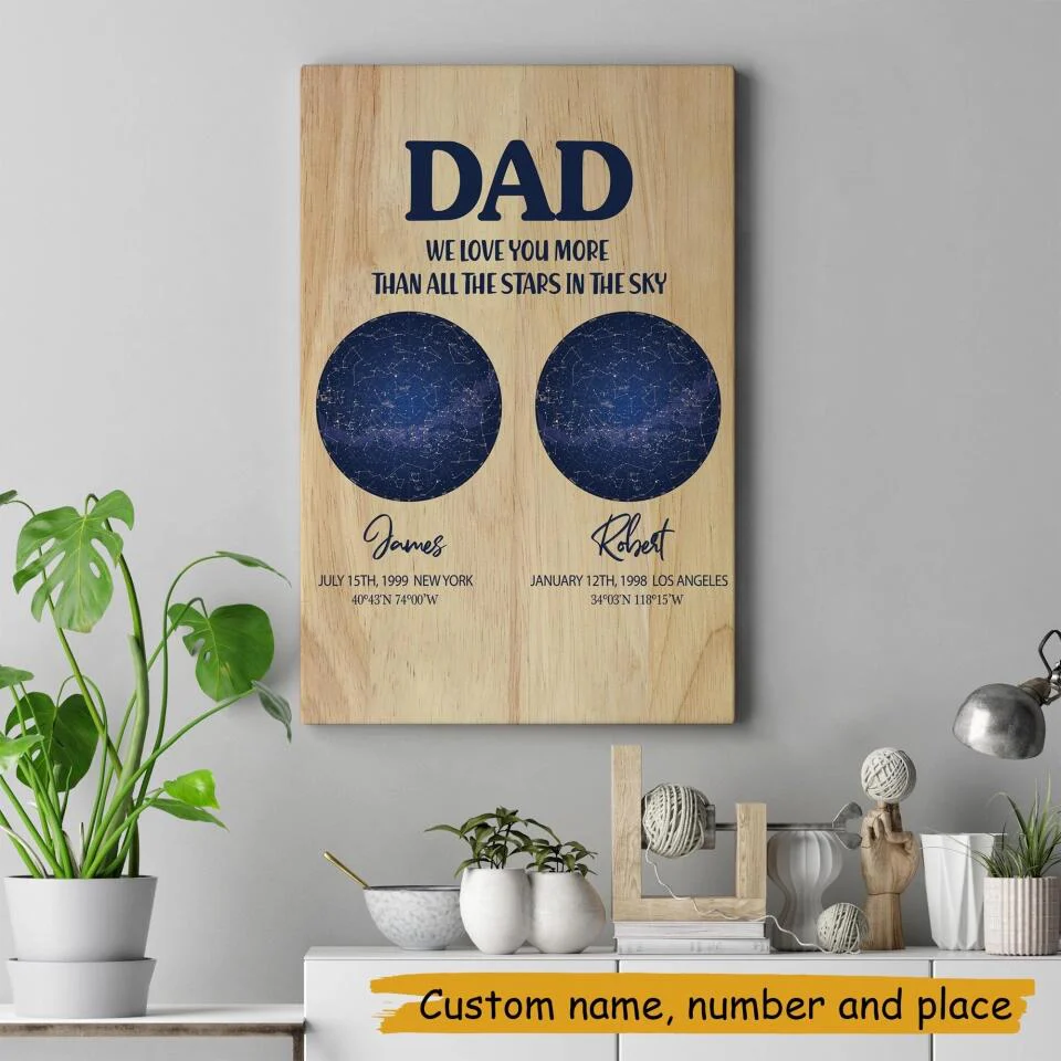 Dad We Love You More Than All The Stars In The Sky Custom Canvas Poster Anniversary Gift - Image 8