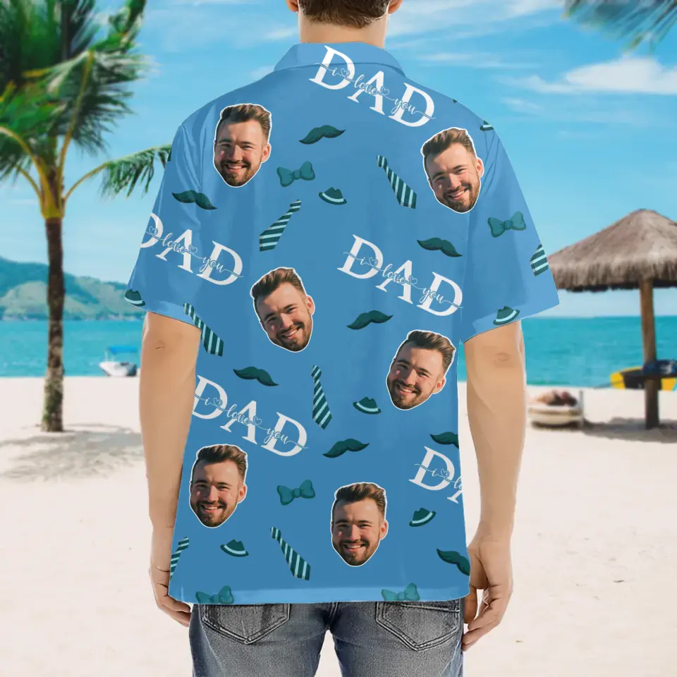 Dad We Love You Personalized Photo Hawaii Shirt - Image 3