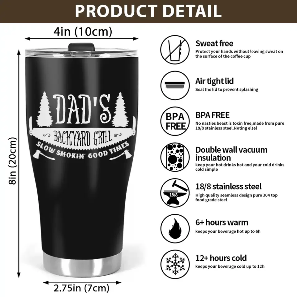 Dad's Backyard Grill Curved Tumbler - Image 5