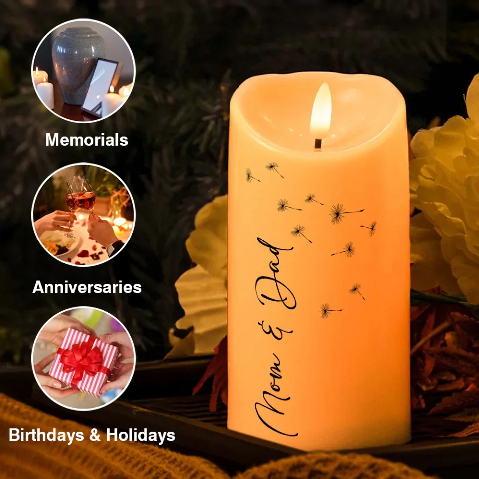 Dandelion Flowers Led Candle - Thinking of You Everyday - Personalized Remembrance Sympathy Gift for Loss of Loved Ones - Loss of Mom, Dad, Grandpa, Grandma - Image 5