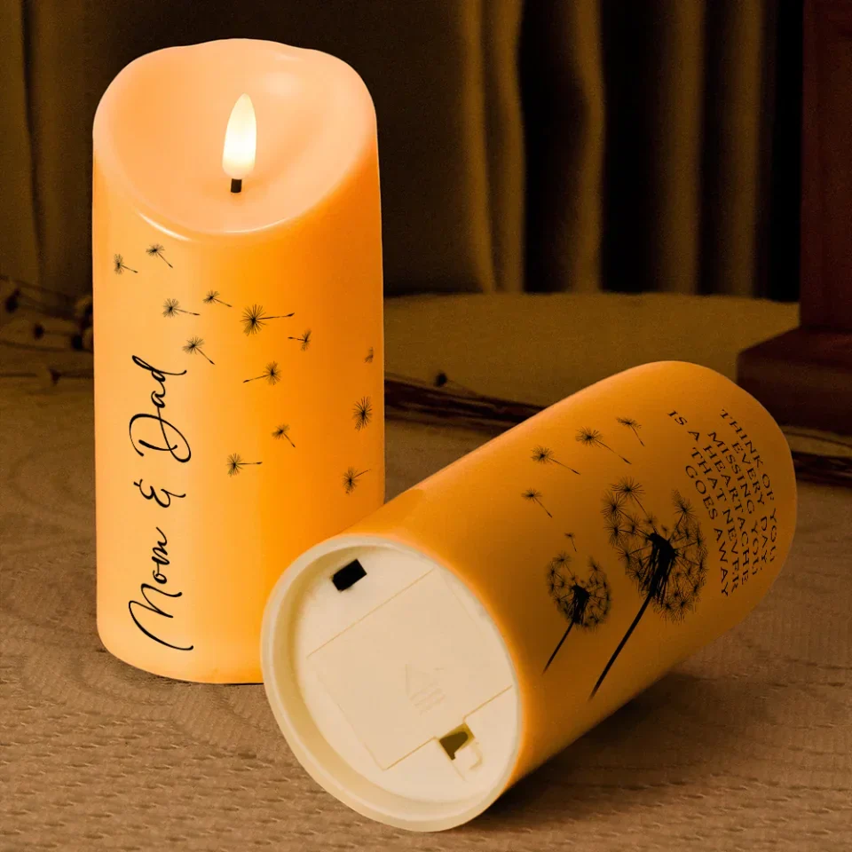 Dandelion Flowers Led Candle - Thinking of You Everyday - Personalized Remembrance Sympathy Gift for Loss of Loved Ones - Loss of Mom, Dad, Grandpa, Grandma - Image 7