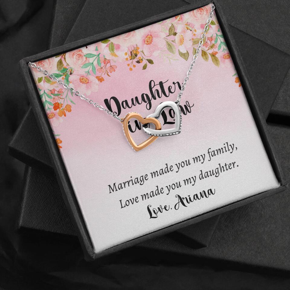 Daughter in Law Marriage Made You My Family Love Made You My Daughter - Personalized Floral Background Necklace - Gift for Daughter in Law - Image 16