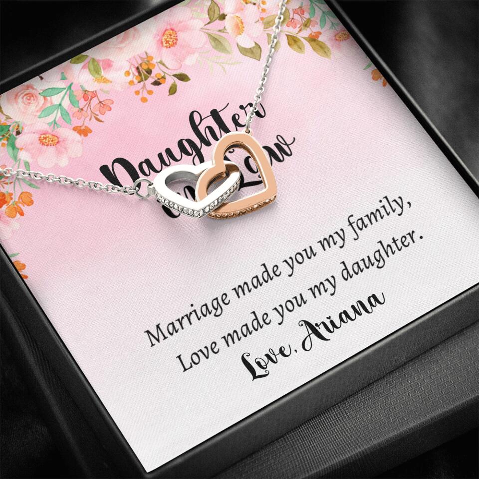 Daughter in Law Marriage Made You My Family Love Made You My Daughter - Personalized Floral Background Necklace - Gift for Daughter in Law - Image 17