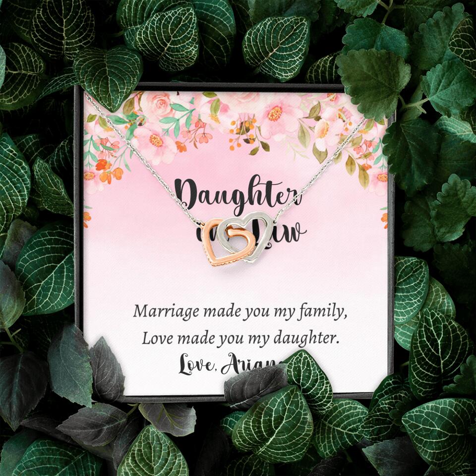 Daughter in Law Marriage Made You My Family Love Made You My Daughter - Personalized Floral Background Necklace - Gift for Daughter in Law - Image 18