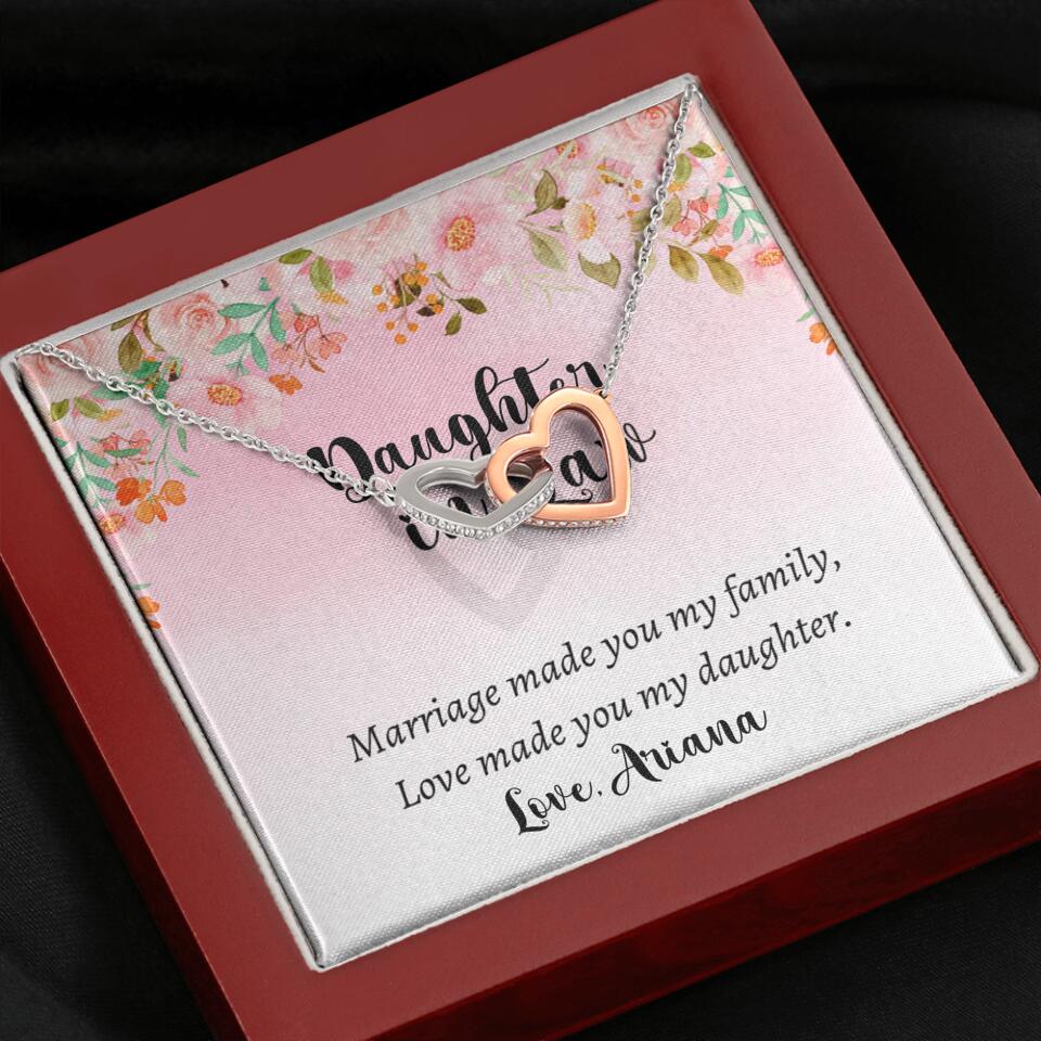 Daughter in Law Marriage Made You My Family Love Made You My Daughter - Personalized Floral Background Necklace - Gift for Daughter in Law - Image 20