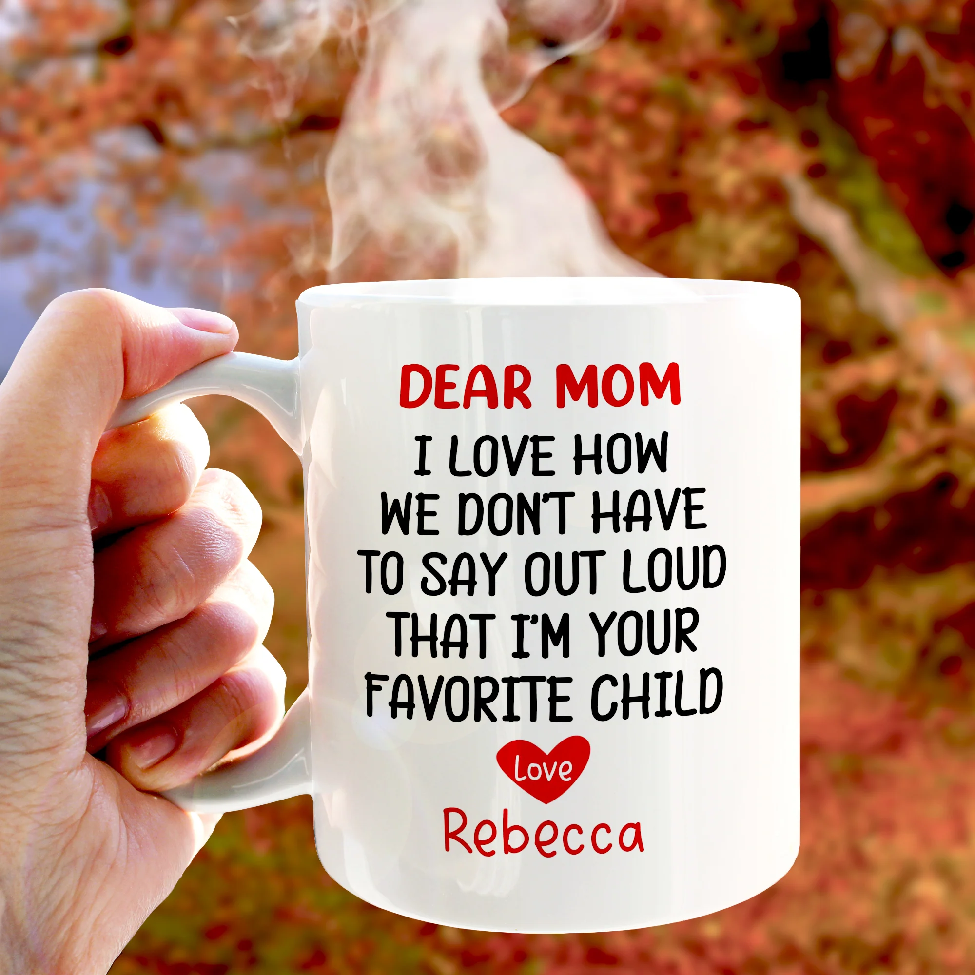 Dear Mom I'm Your Favorite Child, Custom Kid's Photo Cup, Personalized Mom Gift from Children - Image 7