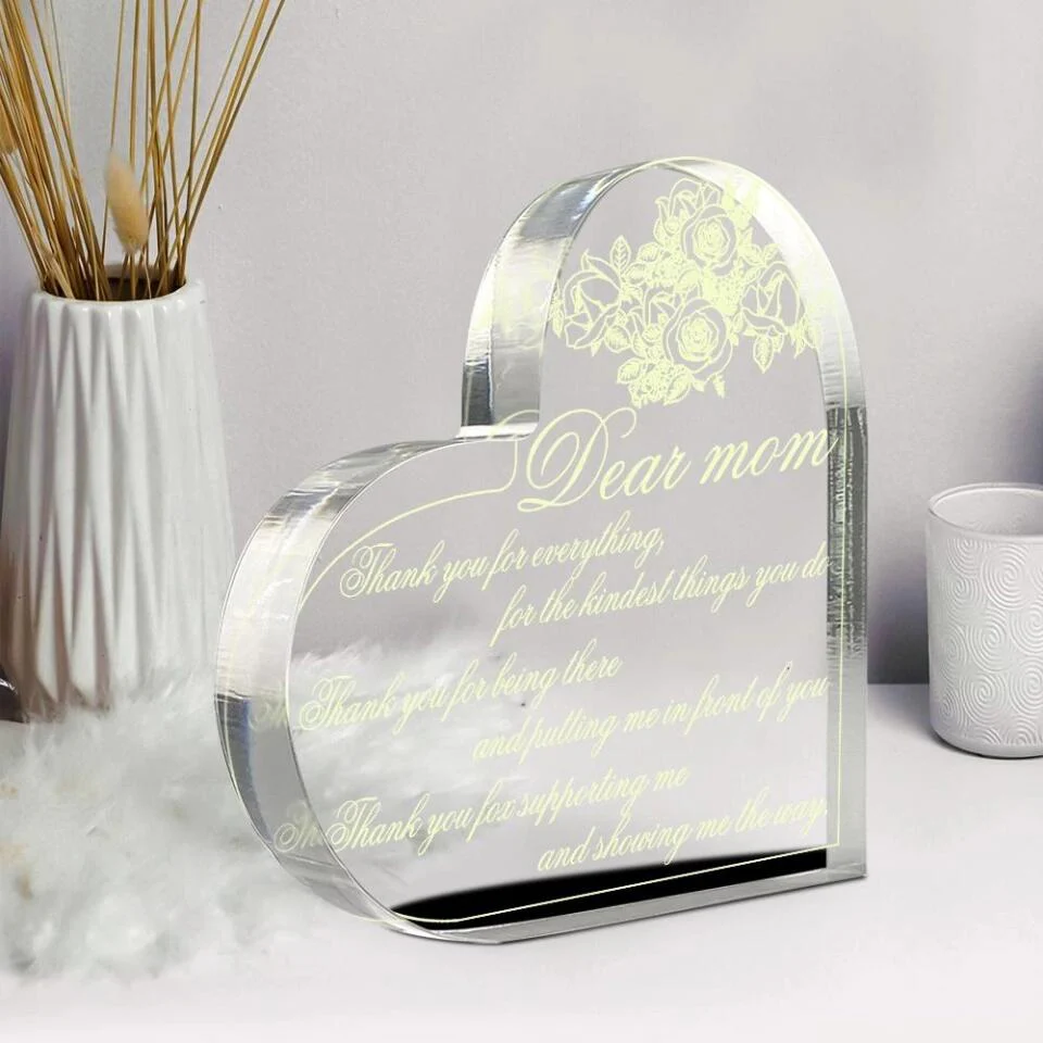 Dear Mom Thank You For Everything For The Kindest Thing You Do-Best Heart Acrylic Plaque Gìt For Mother-209IHPTHAP137 - Image 2