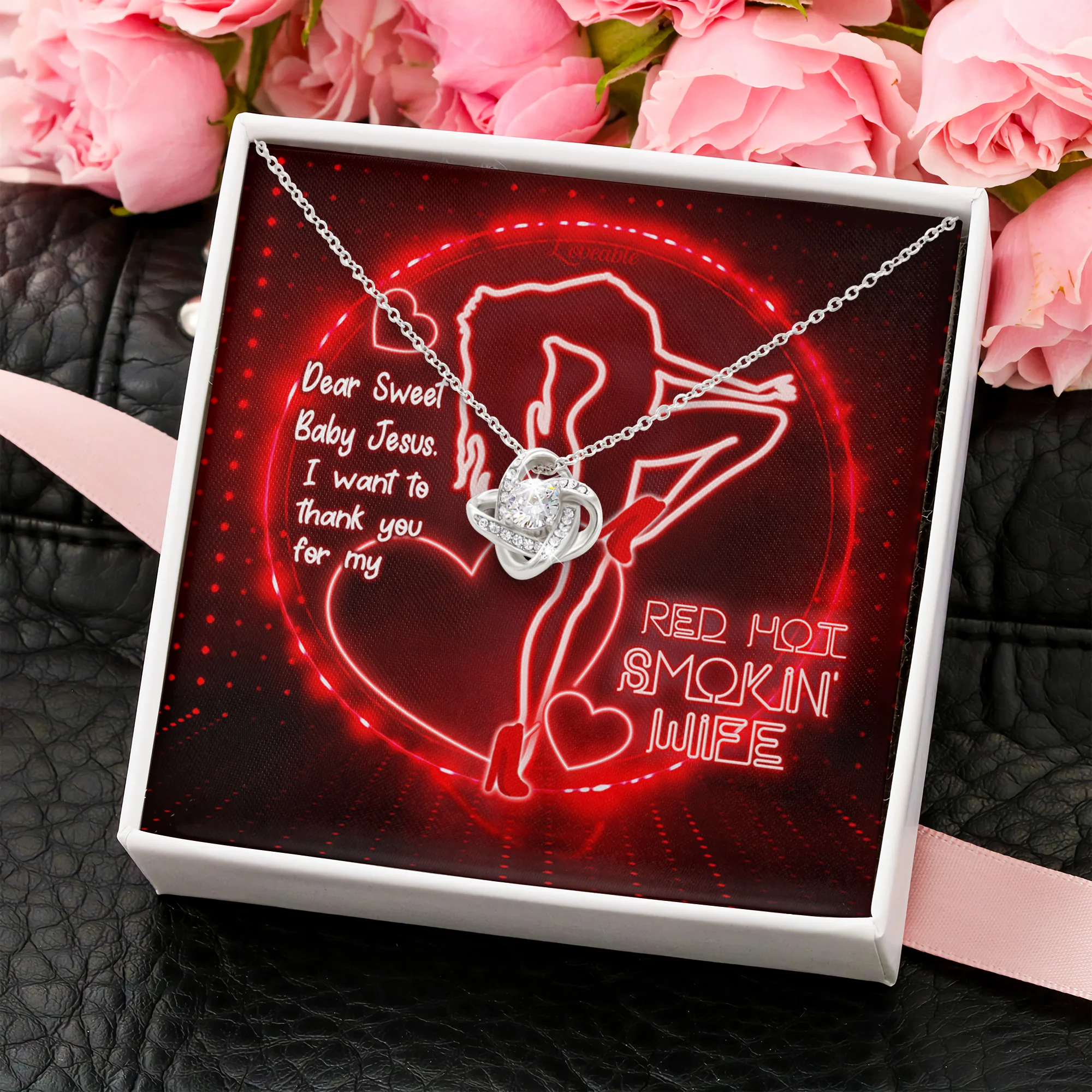 Dear Red hot Smokin' Wife - Personalized Necklace - Image 3