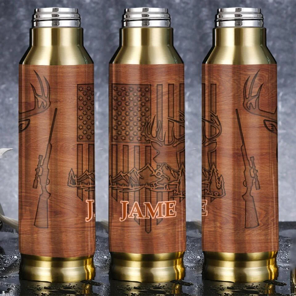 Deer Hunting American Flag Custom Bullet Tumbler Anniversary Gifts For Him - Image 6