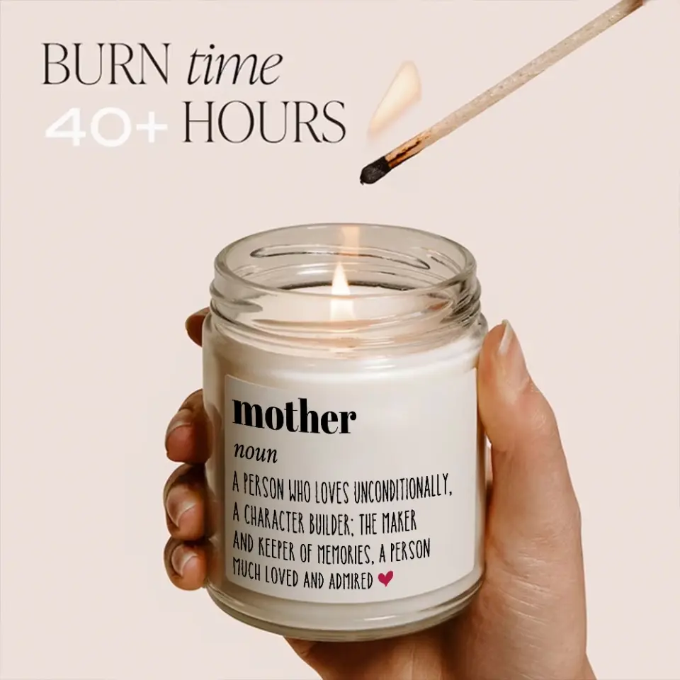Definition Mother A Person Who Loves Unconditionally A Character Builder - Scented Soy Candle - Gift For Mom - Image 6