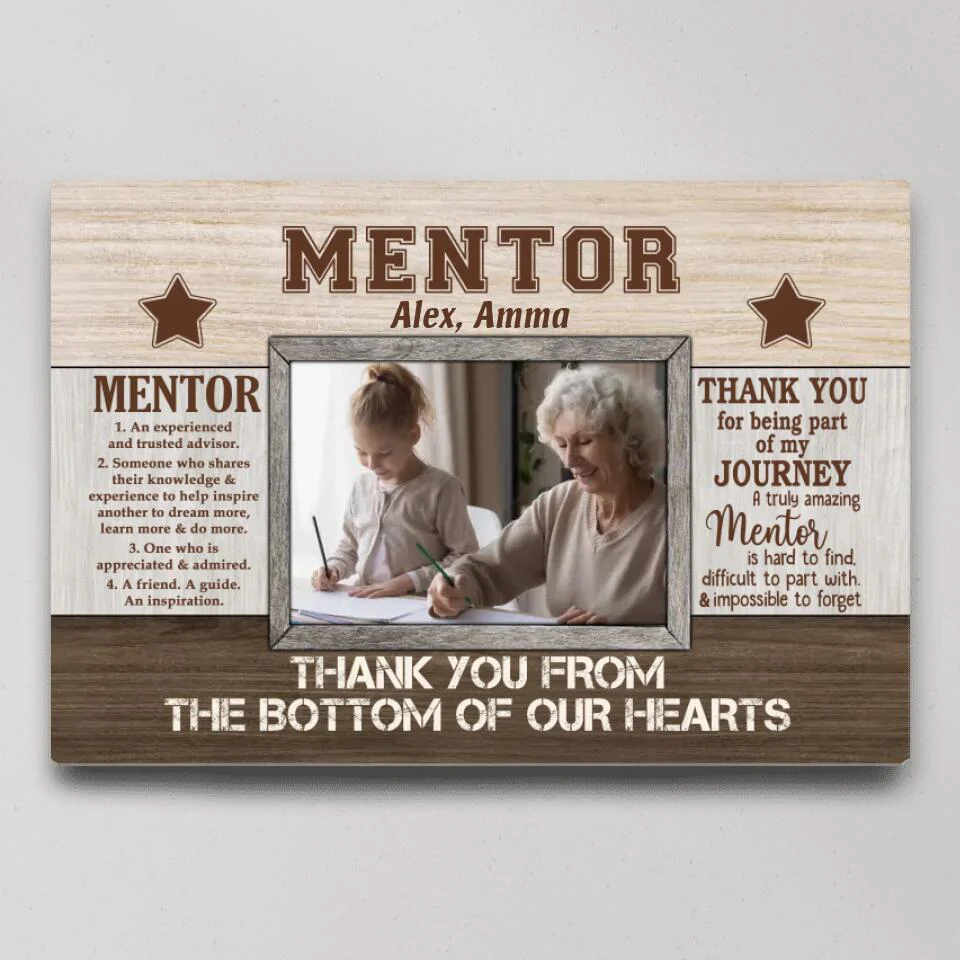 Definition Of Mentor Thank You - Custom Canvas Poster - Appreciation Gift For Mentor Boss - Image 2