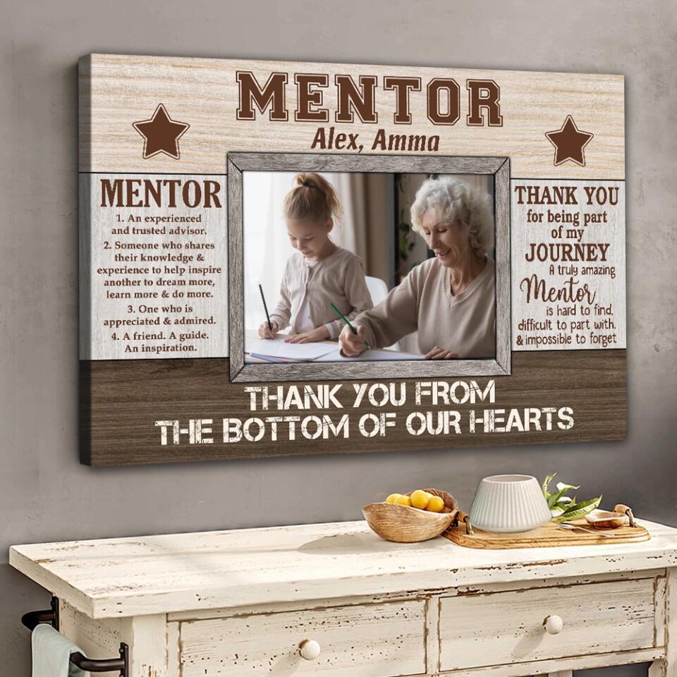 Definition Of Mentor Thank You - Custom Canvas Poster - Appreciation Gift For Mentor Boss - Image 4