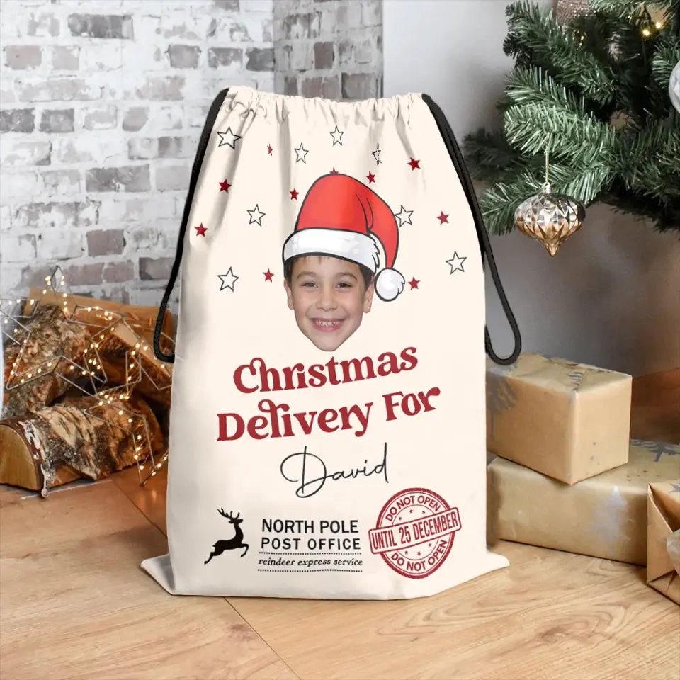 Delivery Face Photo Family Christmas - Personalized Bag Sack - Image 5
