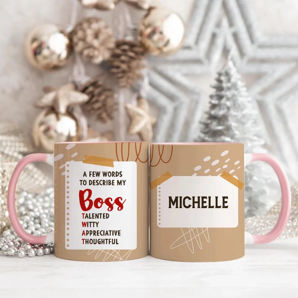 A Few Words To Describe My Boss Personalized Mug - Image 3