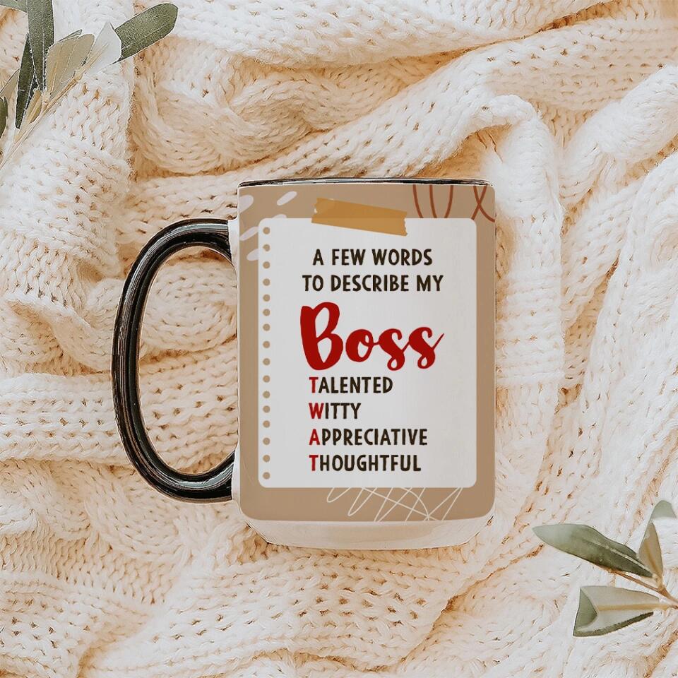 A Few Words To Describe My Boss Personalized Mug - Image 4