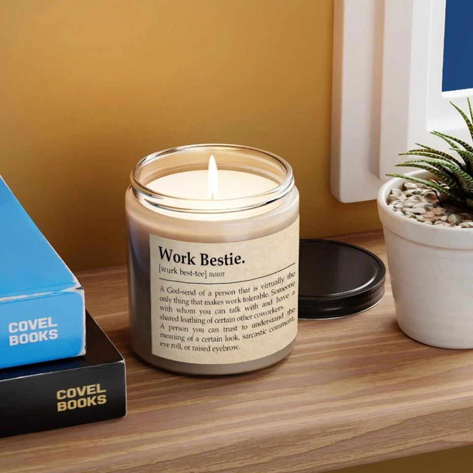 Description Work Bestie 8oz Scented Candle Gift For Coworker - Image 2