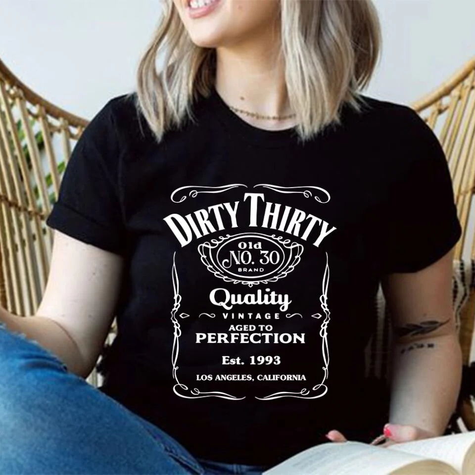 Dirty Thirty Birthday Aged To Perfection Personalized T-shirt Birthday Gift Ideas - Image 4
