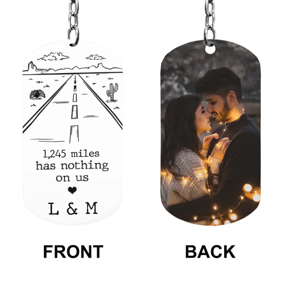 Distance Has Nothing On Us - Personalized Keychain - Long Distance Gift for Couple - Image 4